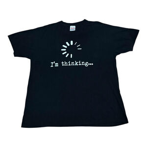 Cotton Best Shirt Mens XL Black I'm Thinking Funny Graphic Tee T-Shirt Humor